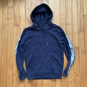 Crooks & Castles Mens Navy Blue Logo Tape Graphic Hoodie Streetwear RN143527